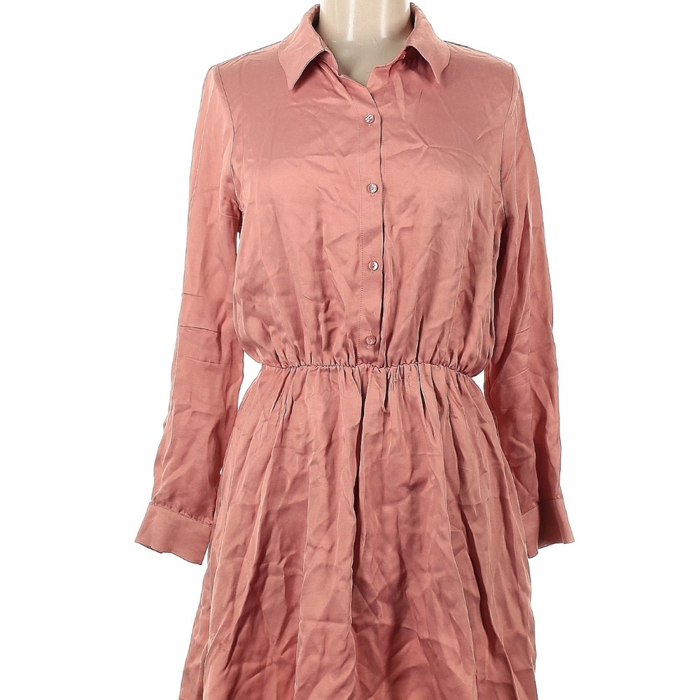 Elegant Pink Shirt Dress